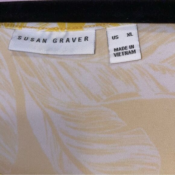 Susan Graver QVC Liquid Knit Yellow Floral Sleeveless Dress - Picture 4 of 7